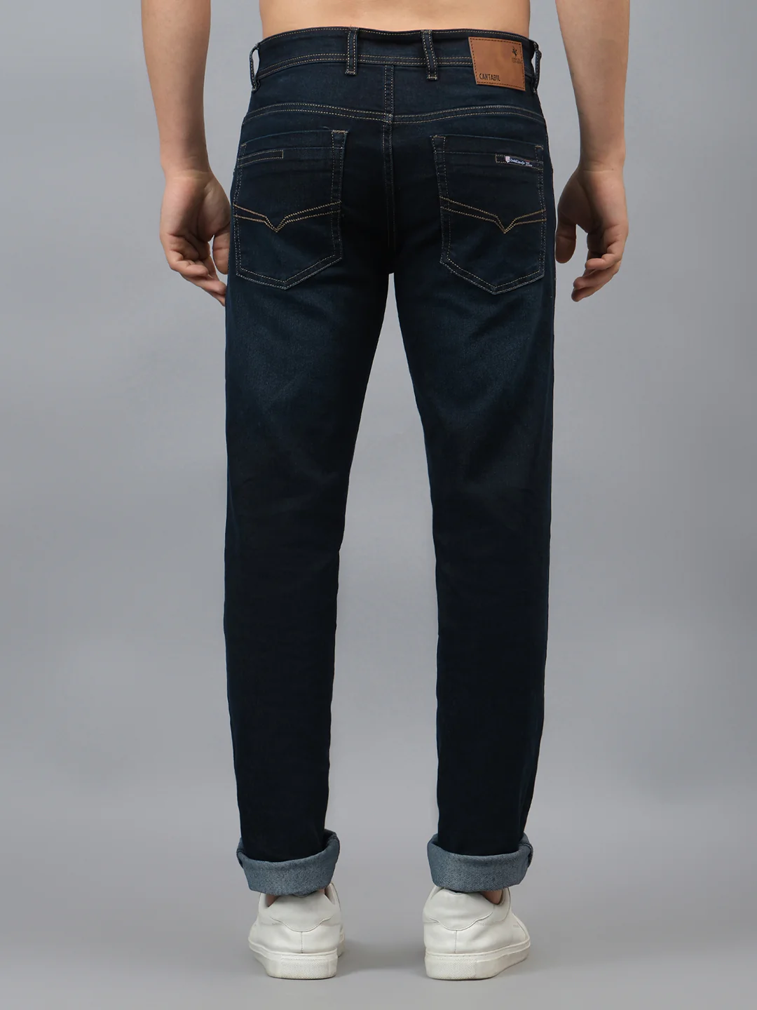 Denim Jeans for Men l Breathable & Soft with Color Fastness Ultra Narrow Fit Cotton Fabric Solid Pattern Button Closure - Image 5
