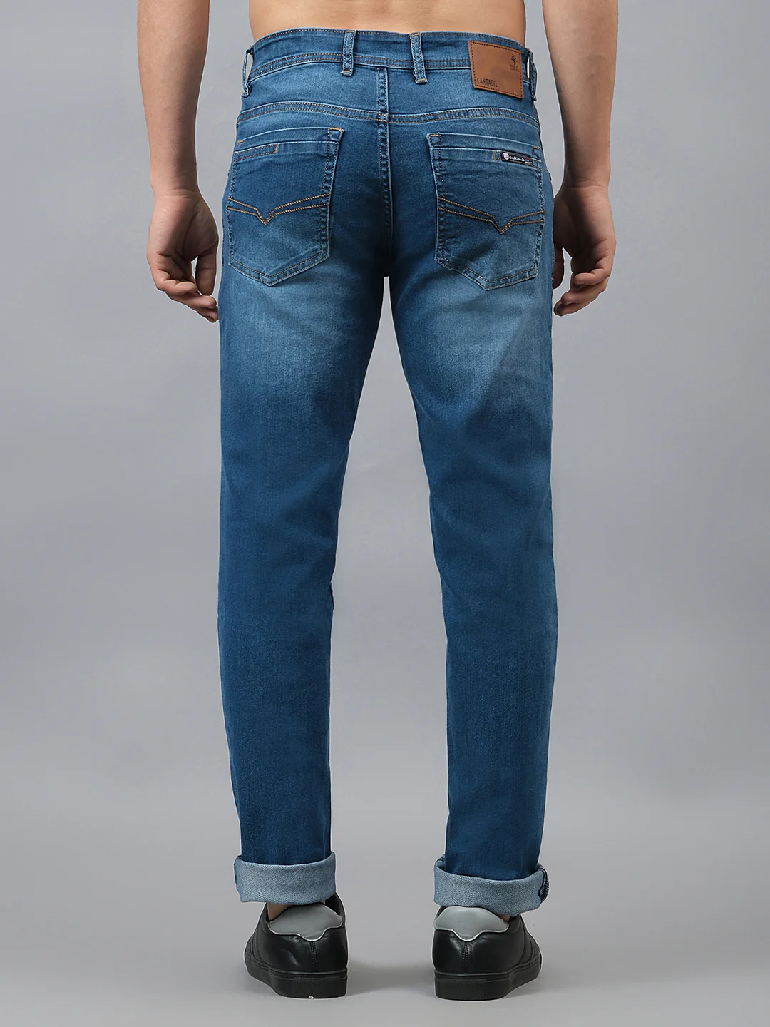 Denim Jeans for Men l Breathable & Soft with Color Fastness Ultra Narrow Fit Cotton Fabric Solid Pattern Button Closure - Image 6