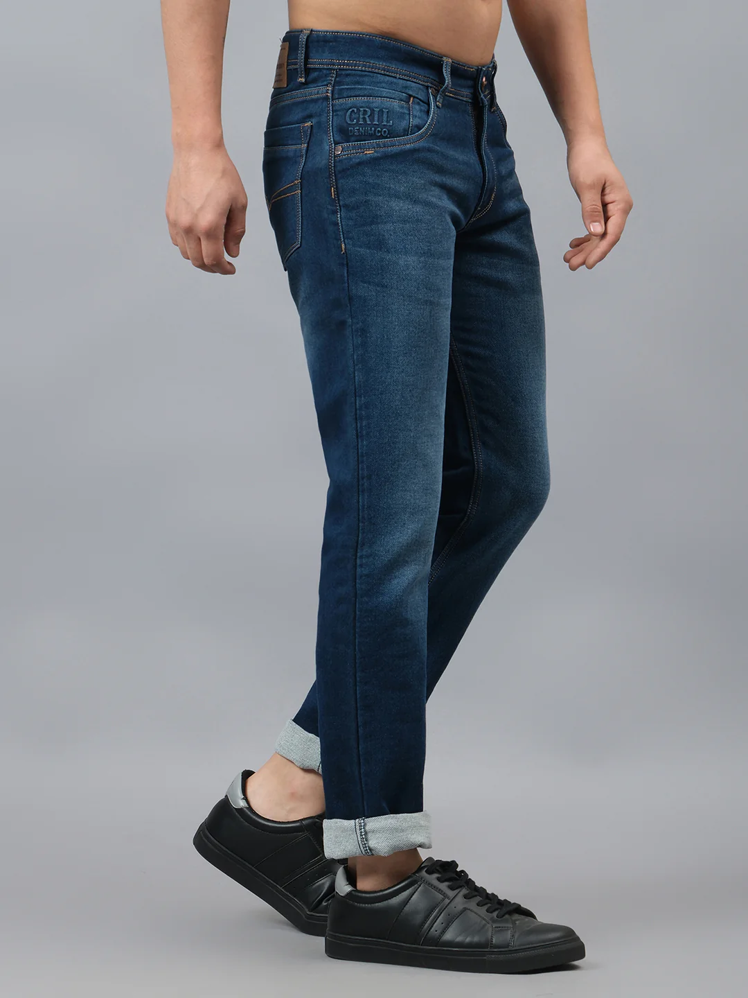Denim Jeans for Men l Breathable & Soft with Color Fastness Straight Fit Cotton Fabric Solid Pattern Button Closure - Image 5