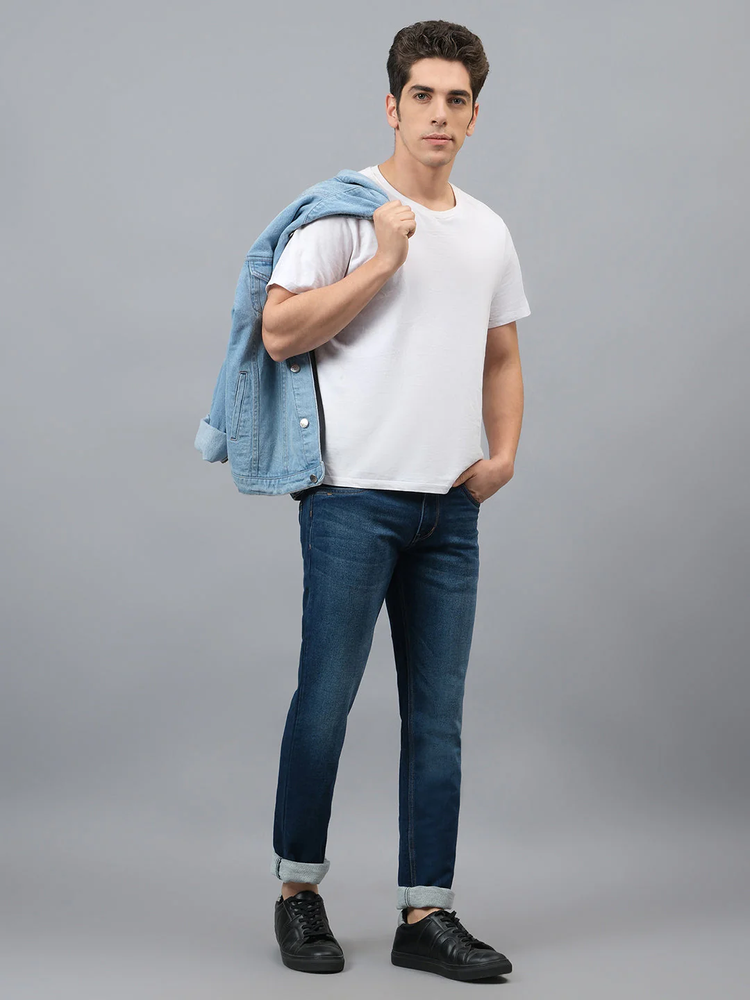 Denim Jeans for Men l Breathable & Soft with Color Fastness Straight Fit Cotton Fabric Solid Pattern Button Closure - Image 7