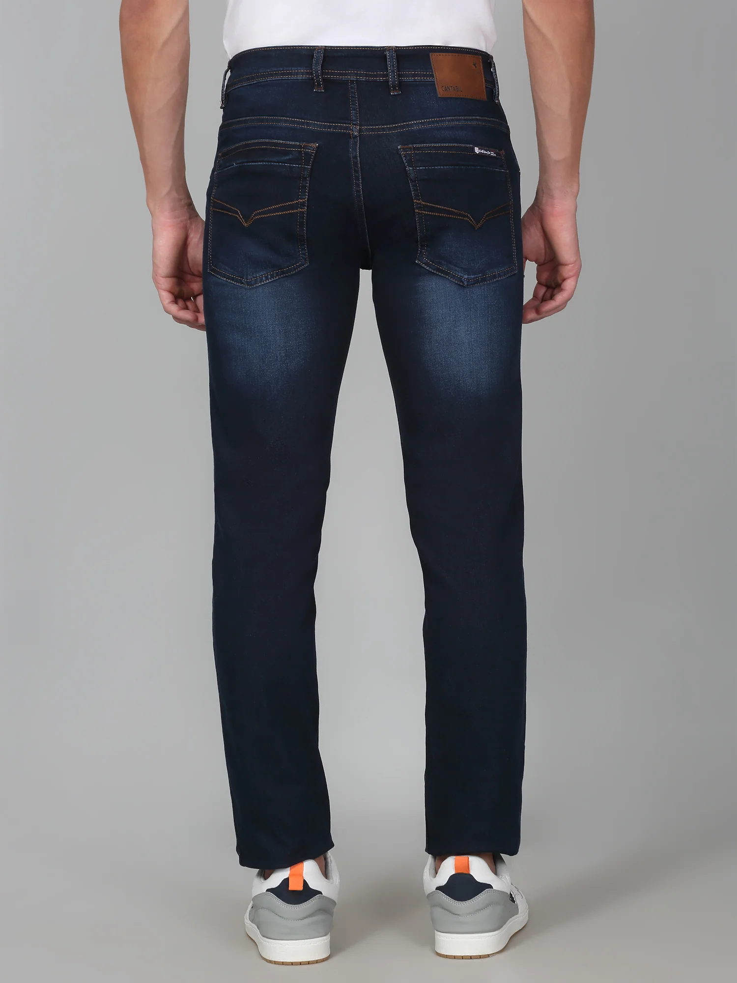 Denim Jeans for Men l Breathable & Soft with Color Fastness Ultra Narrow Fit Cotton Fabric Solid Pattern Button Closure - Image 5