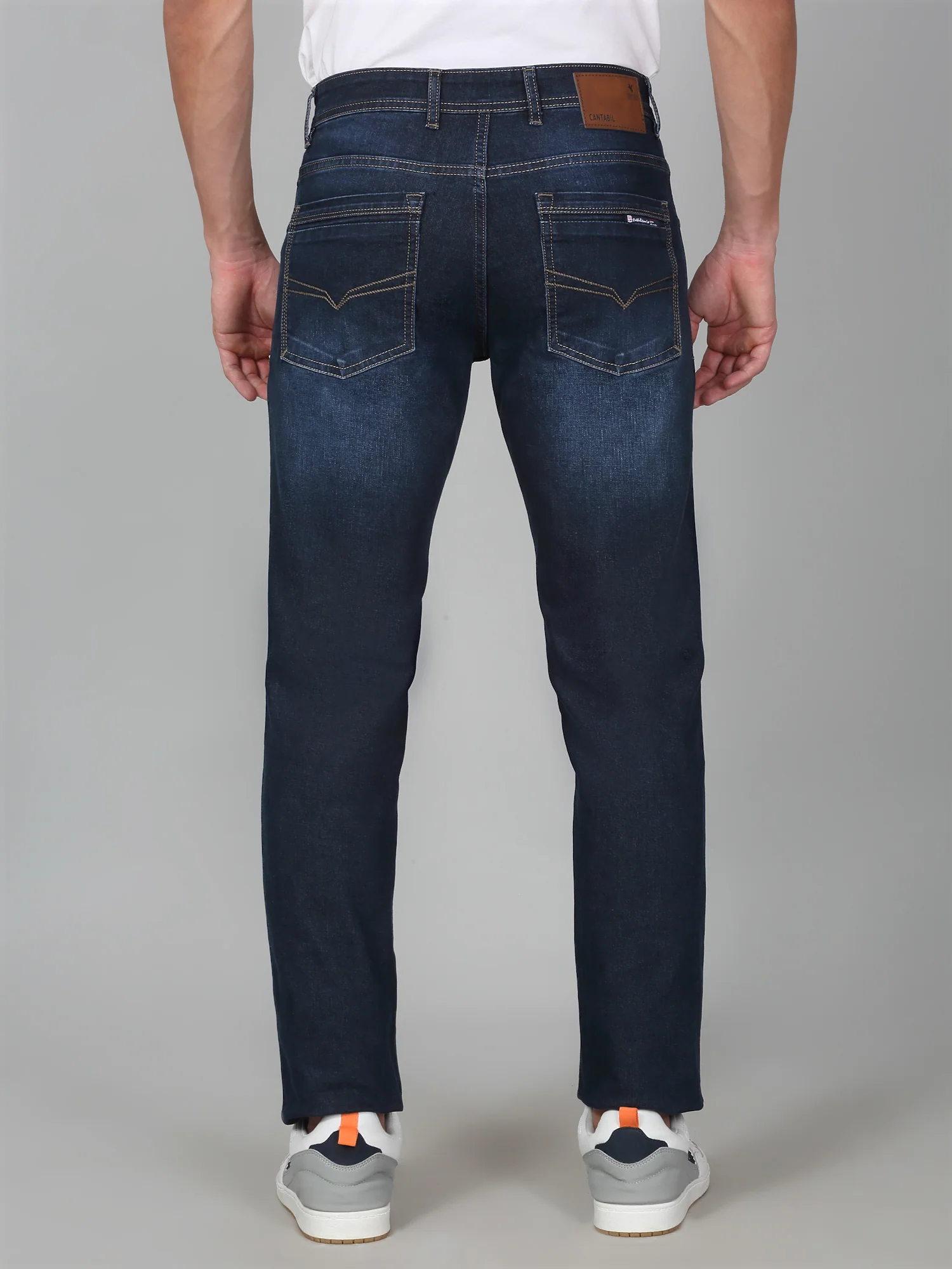 Denim Jeans for Men l Breathable & Soft with Color Fastness Ultra Narrow Fit Cotton Fabric Solid Pattern Button Closure - Image 5