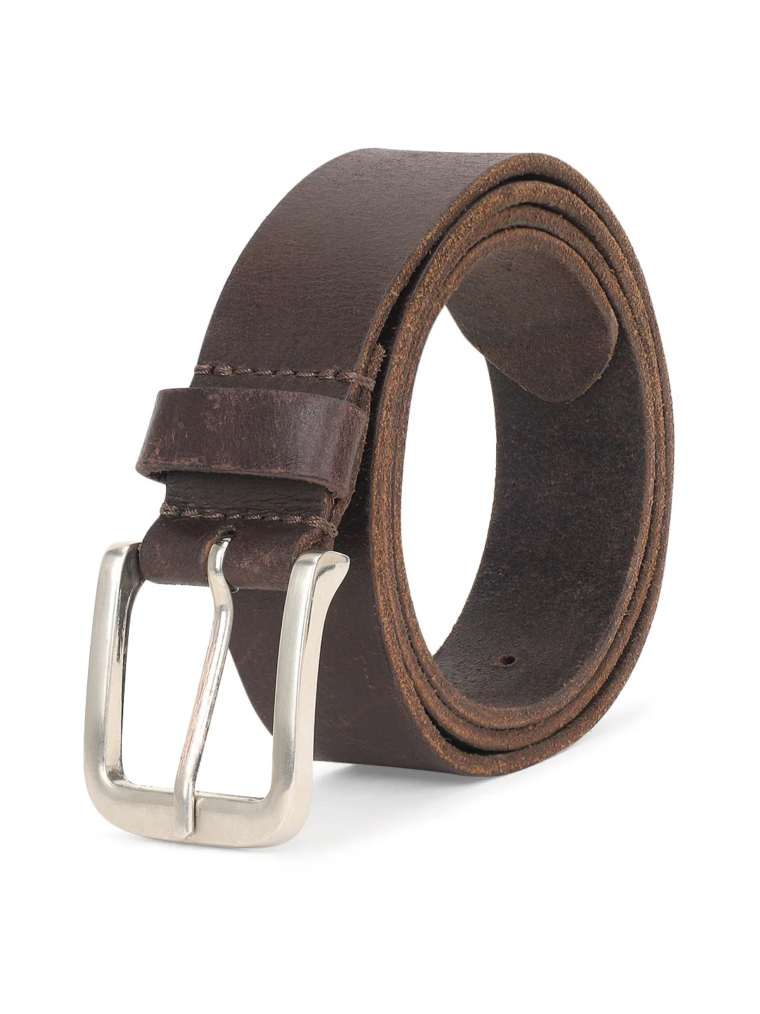 Men's Solid Brown Casual Belt - Image 2