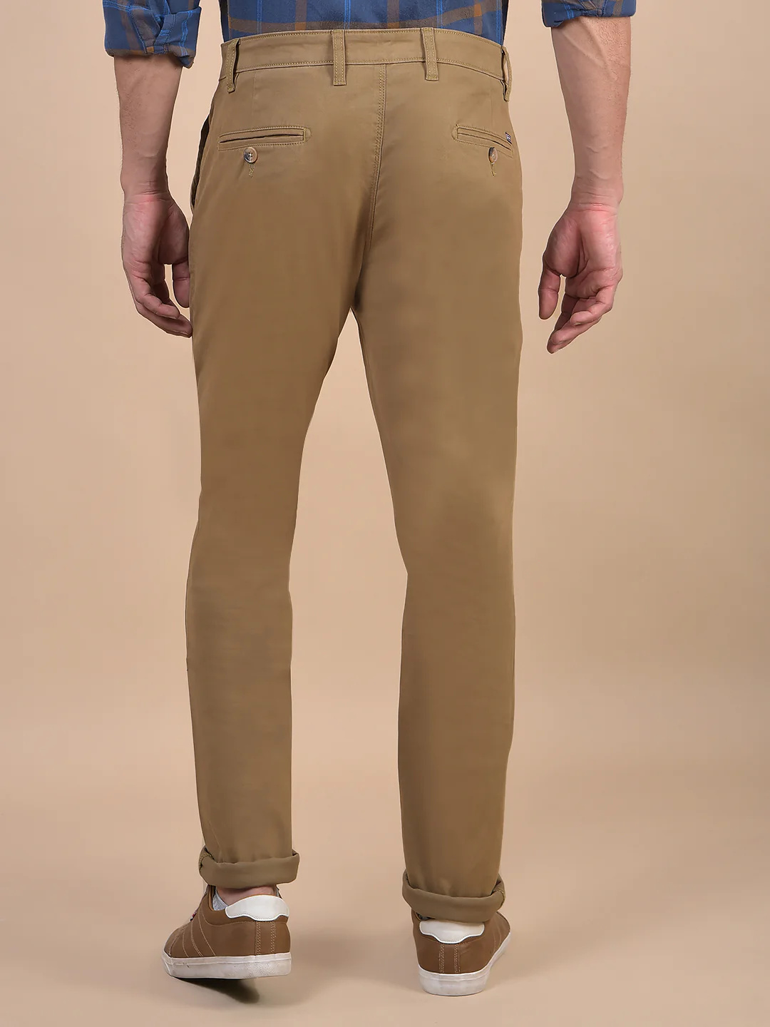Casual Trouser for Men | Breathable & Soft with Color Fastness Regular Fit Cotton Blend Fabric Solid Pattern Button Closure - Image 5