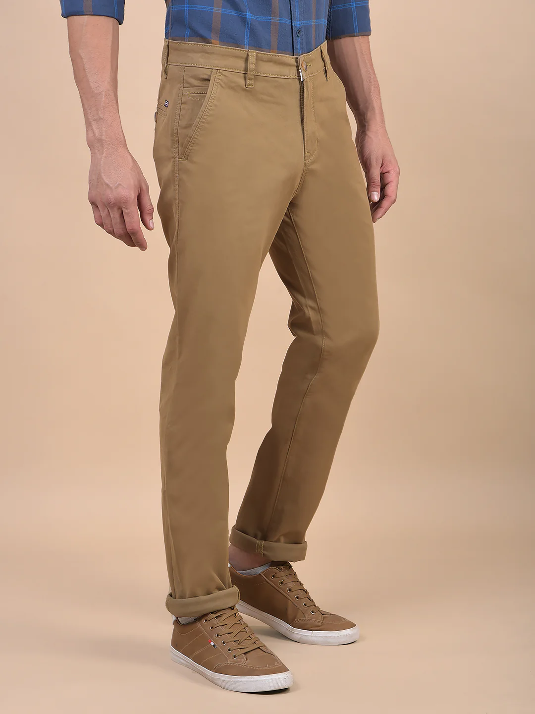 Casual Trouser for Men | Breathable & Soft with Color Fastness Regular Fit Cotton Blend Fabric Solid Pattern Button Closure - Image 7