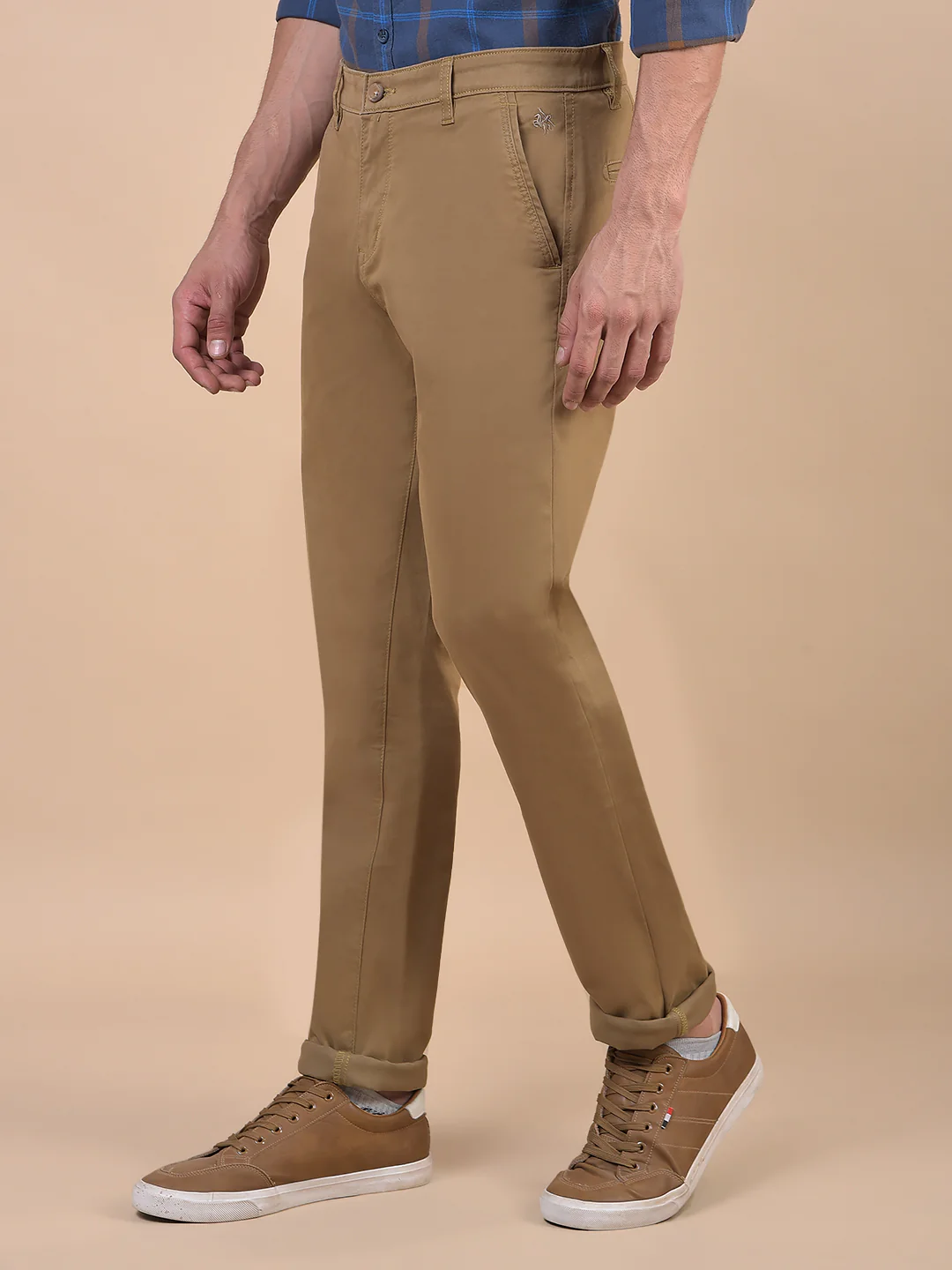 Casual Trouser for Men | Breathable & Soft with Color Fastness Regular Fit Cotton Blend Fabric Solid Pattern Button Closure - Image 8