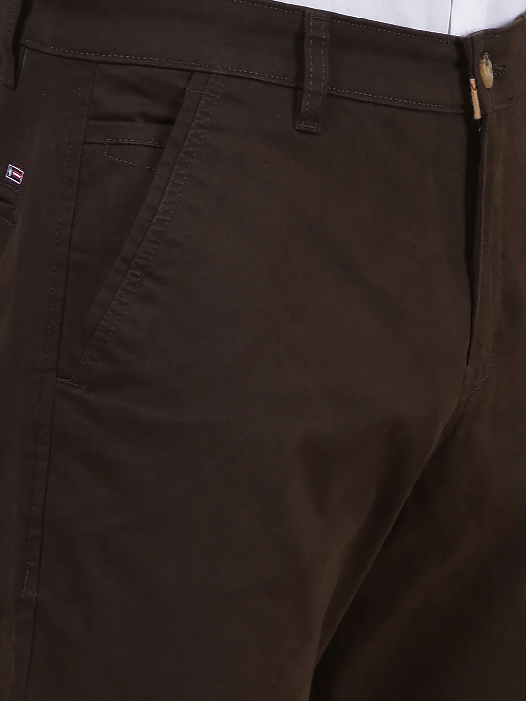 Casual Trouser for Men | Breathable & Soft with Color Fastness Regular Fit Cotton Blend Fabric Solid Pattern Button Closure - Image 7