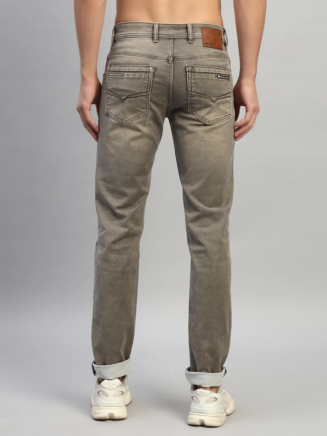Denim Jeans for Men l Breathable & Soft with Color Fastness Ultra Narrow Fit Cotton Fabric Solid Pattern Button Closure - Image 2