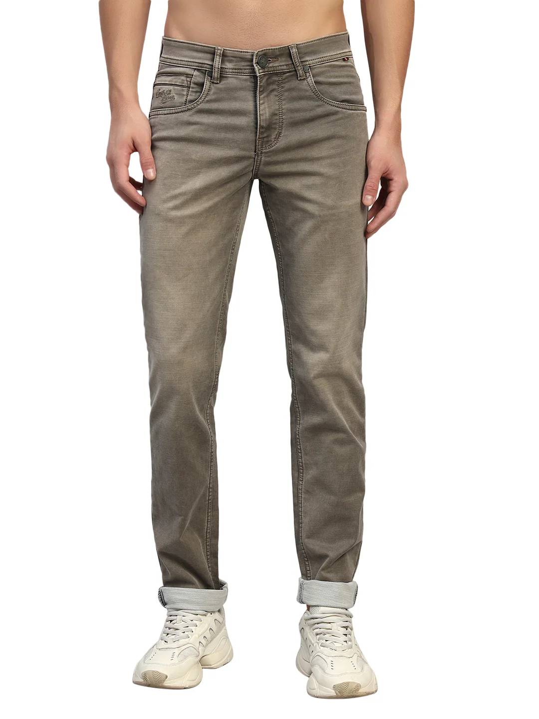 Denim Jeans for Men l Breathable & Soft with Color Fastness Ultra Narrow Fit Cotton Fabric Solid Pattern Button Closure - Image 3