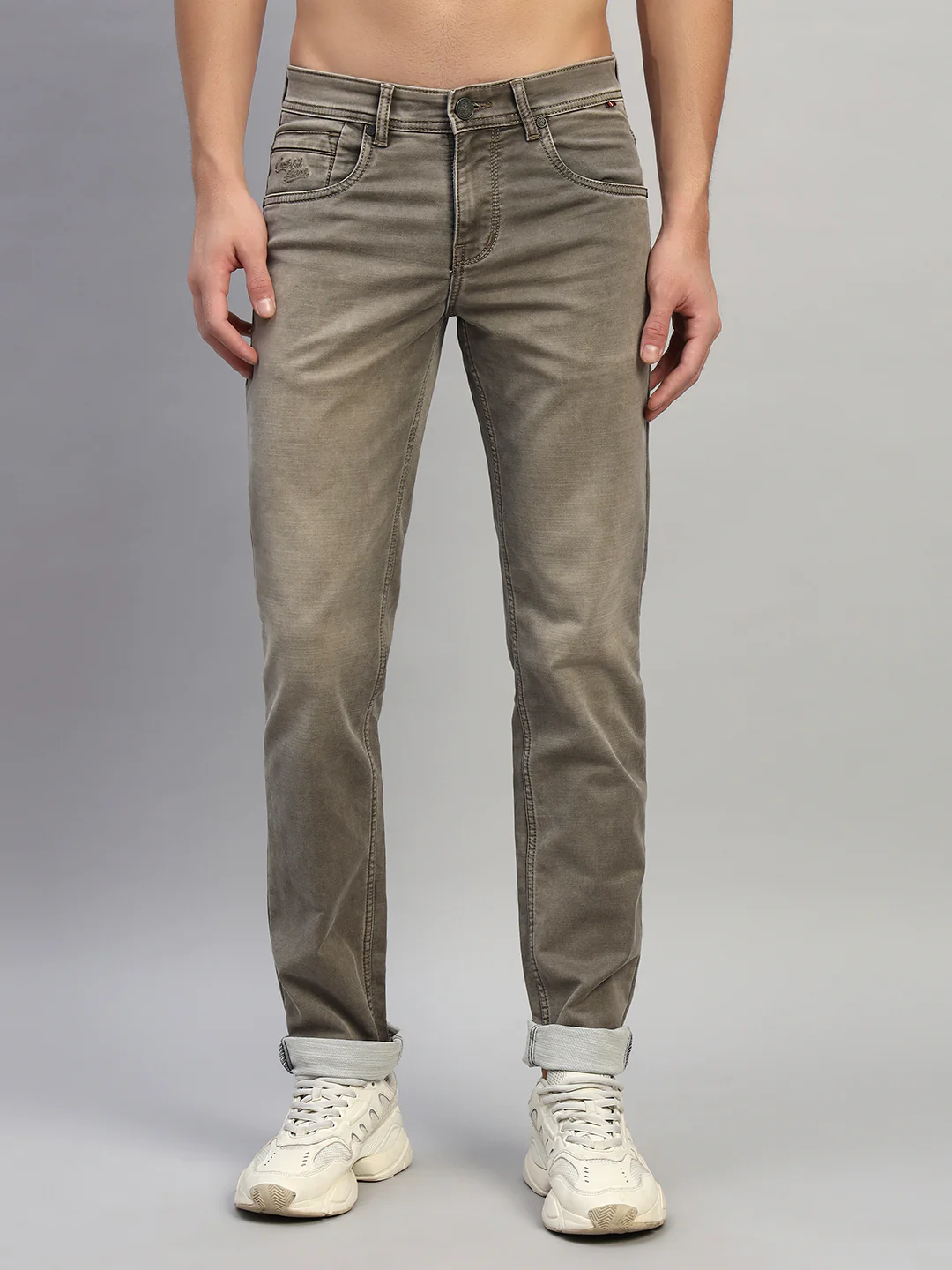 Denim Jeans for Men l Breathable & Soft with Color Fastness Ultra Narrow Fit Cotton Fabric Solid Pattern Button Closure - Image 4