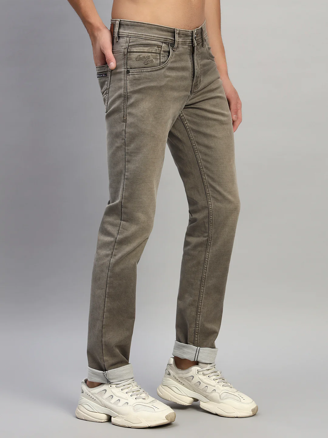 Denim Jeans for Men l Breathable & Soft with Color Fastness Ultra Narrow Fit Cotton Fabric Solid Pattern Button Closure - Image 6