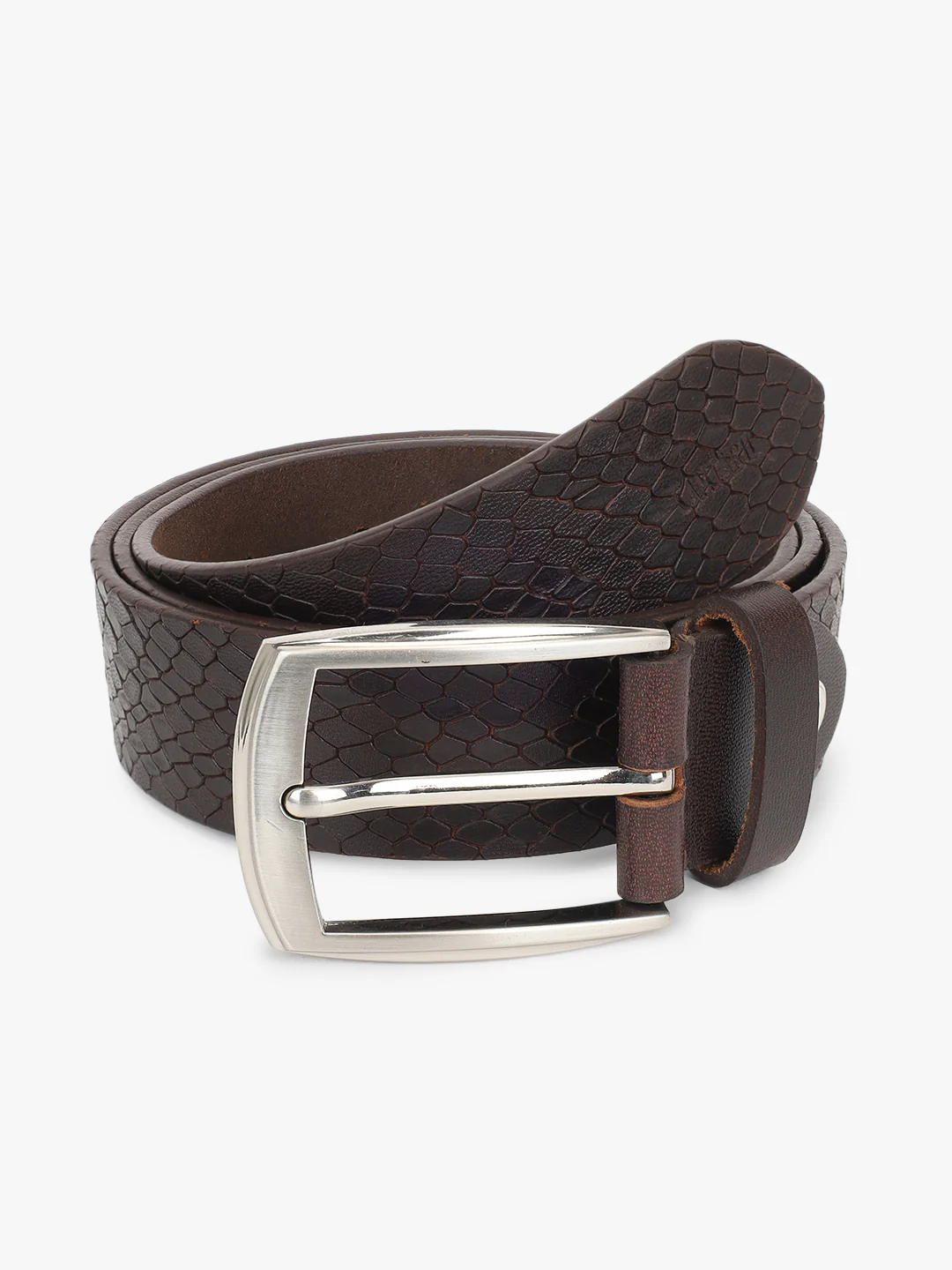 Men's Solid Brown Formal Belt - Image 3