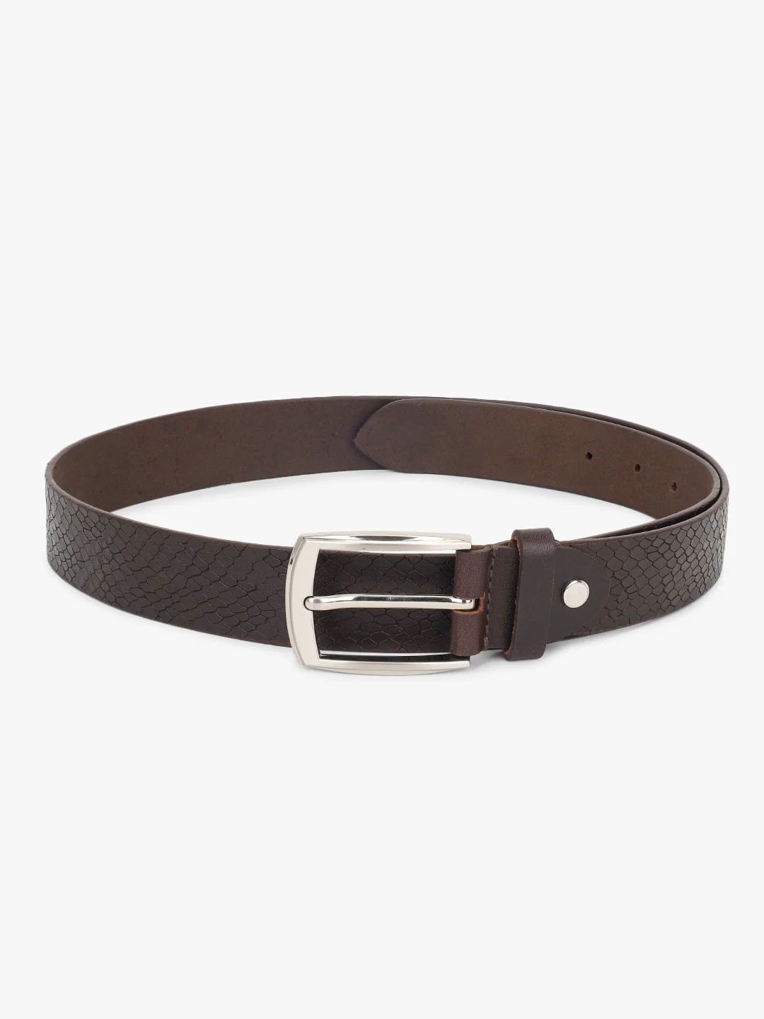 Men's Solid Brown Formal Belt - Image 7