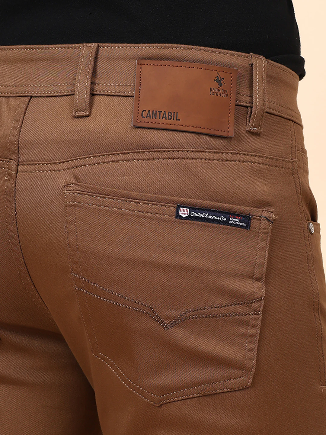 Casual Trouser for Men | Breathable & Soft with Color Fastness Regular Fit Cotton Blend Fabric Solid Pattern Button Closure - Image 2