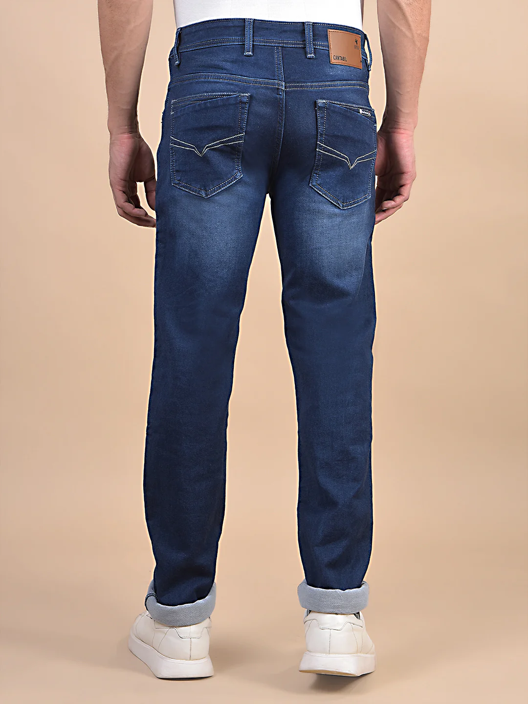 Denim Jeans for Men l Breathable & Soft with Color Fastness Ultra Narrow Fit Cotton Fabric Solid Pattern Button Closure - Image 5