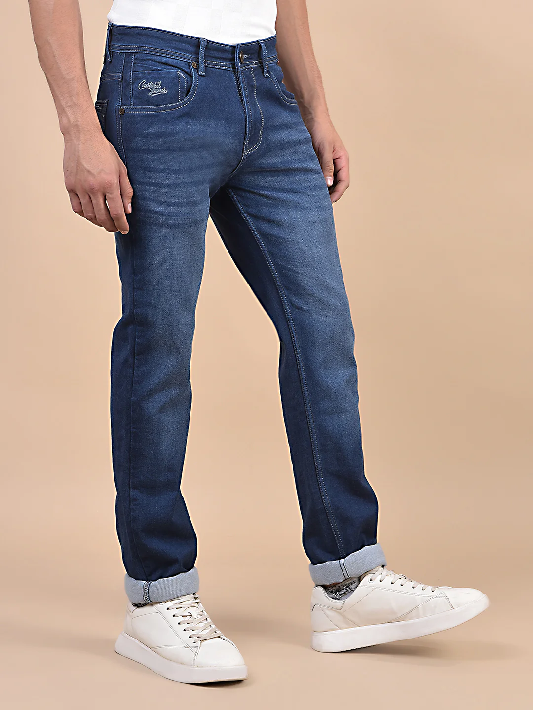 Denim Jeans for Men l Breathable & Soft with Color Fastness Ultra Narrow Fit Cotton Fabric Solid Pattern Button Closure - Image 8