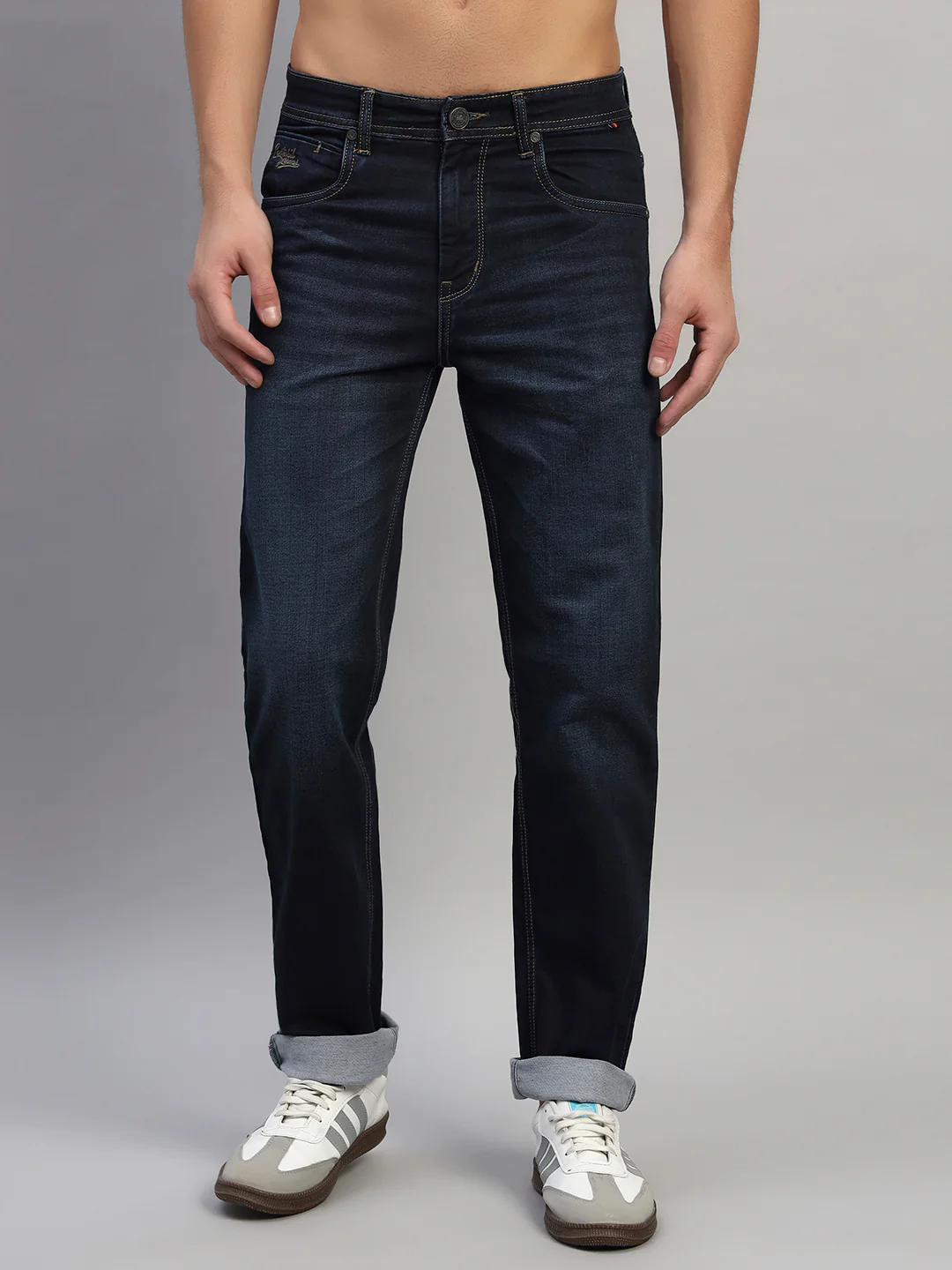 Denim Jeans for Men l Breathable & Soft with Color Fastness Straight Fit Cotton Fabric Solid Pattern Button Closure - Image 4