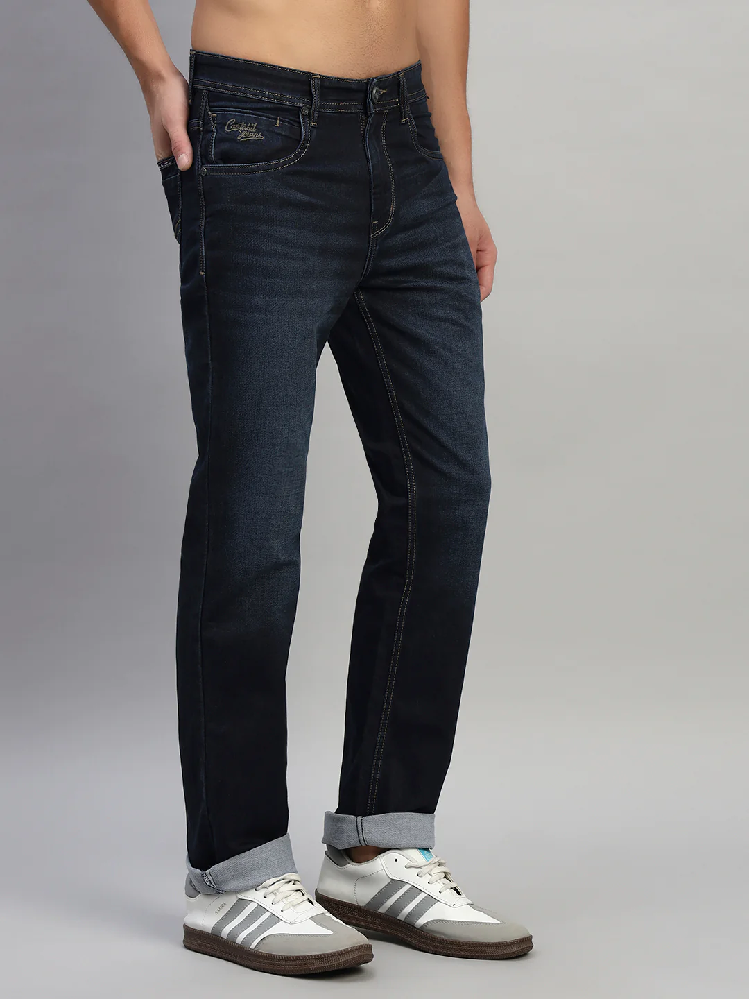 Denim Jeans for Men l Breathable & Soft with Color Fastness Straight Fit Cotton Fabric Solid Pattern Button Closure - Image 6
