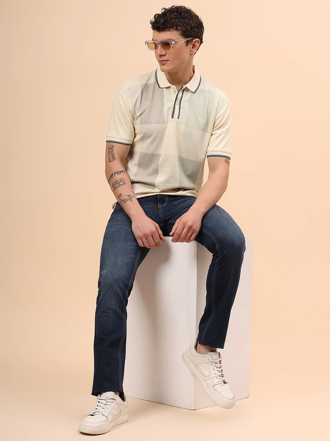 Denim Jeans for Men l Breathable & Soft with Color Fastness Ultra Narrow Fit Cotton Fabric Solid Pattern Button Closure - Image 2