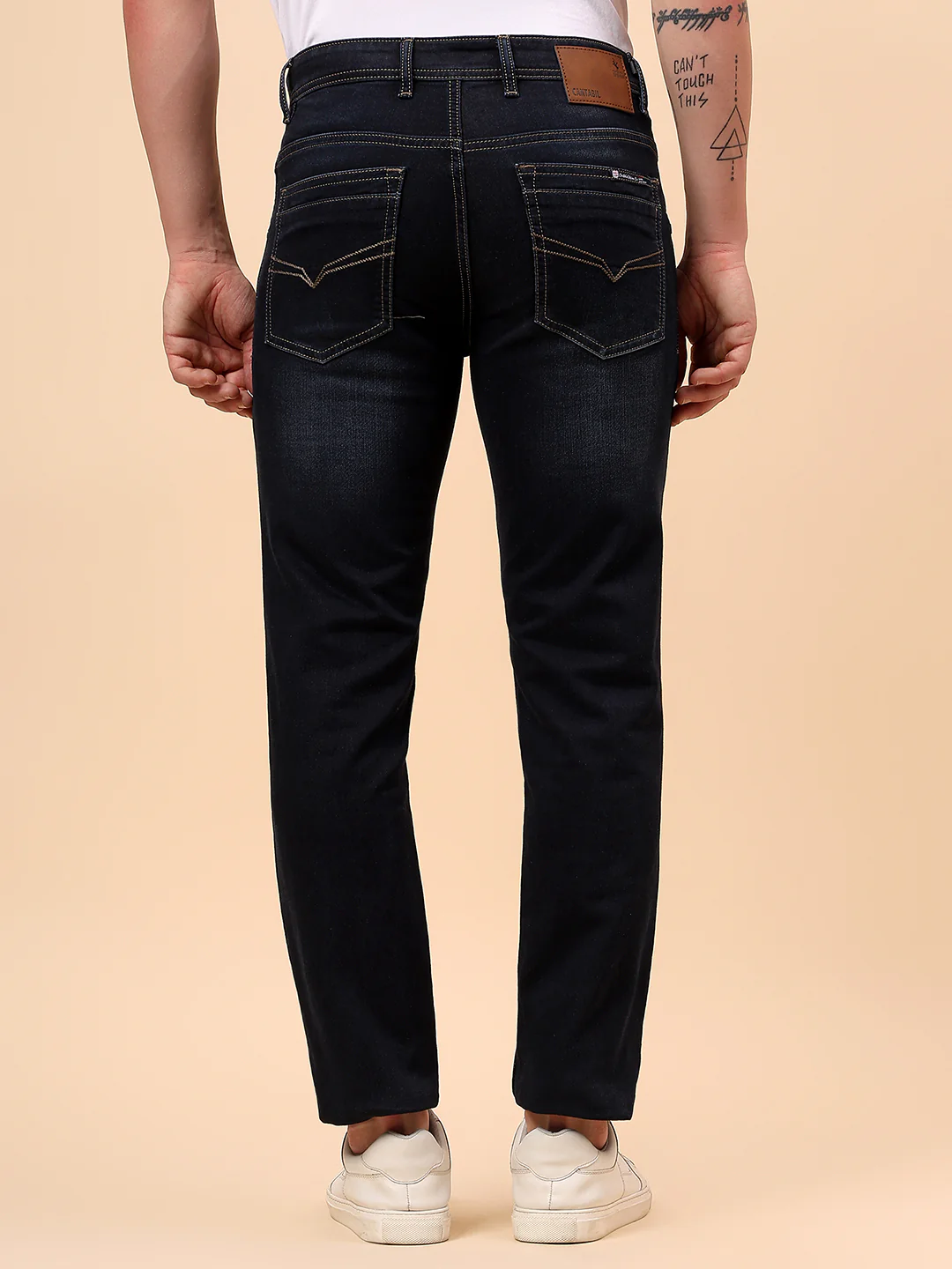 Denim Jeans for Men l Breathable & Soft with Color Fastness Ultra Narrow Fit Cotton Fabric Solid Pattern Button Closure - Image 7