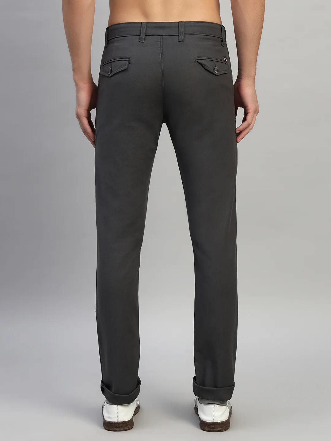 Casual Trouser for Men | Breathable & Soft with Color Fastness Regular Fit Cotton Blend Fabric Solid Pattern Button Closure - Image 2