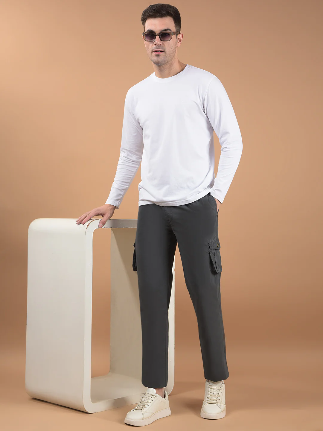 Men's Solid Dark Grey Lower - Image 2