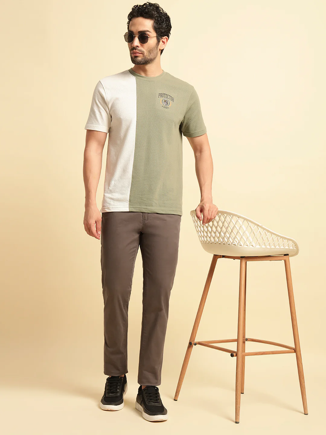 Casual Trouser for Men | Breathable & Soft with Color Fastness Regular Fit Cotton Blend Fabric Solid Pattern Button Closure - Image 3
