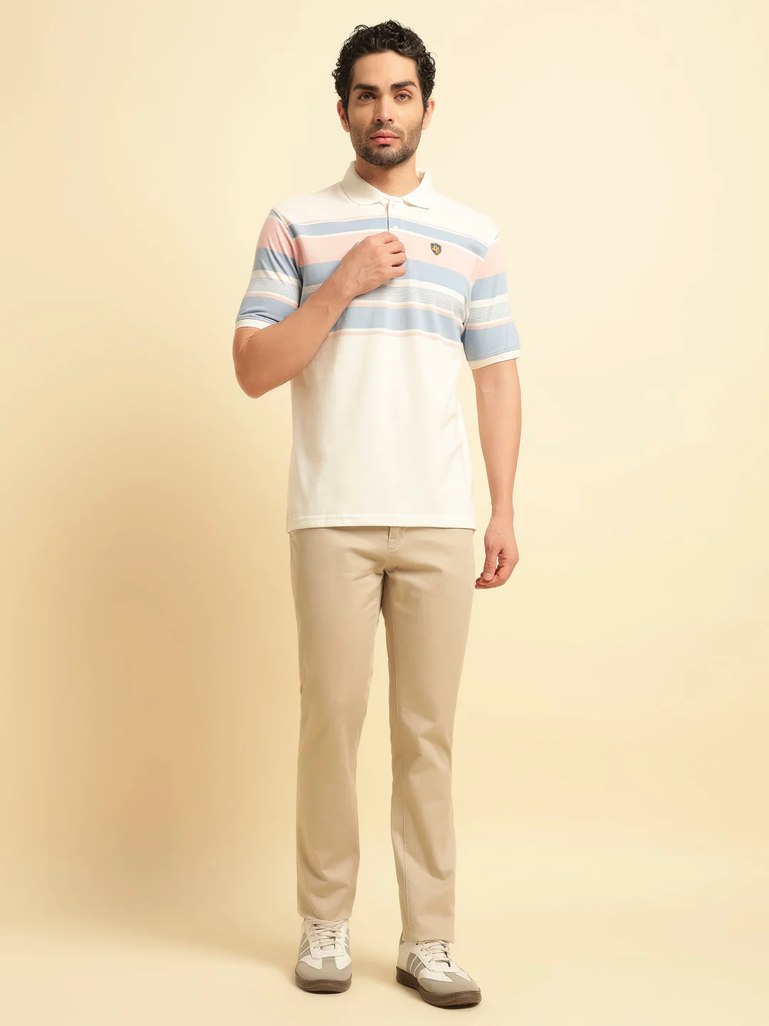 Casual Trouser for Men | Breathable & Soft with Color Fastness Regular Fit Cotton Blend Fabric Solid Pattern Button Closure - Image 2