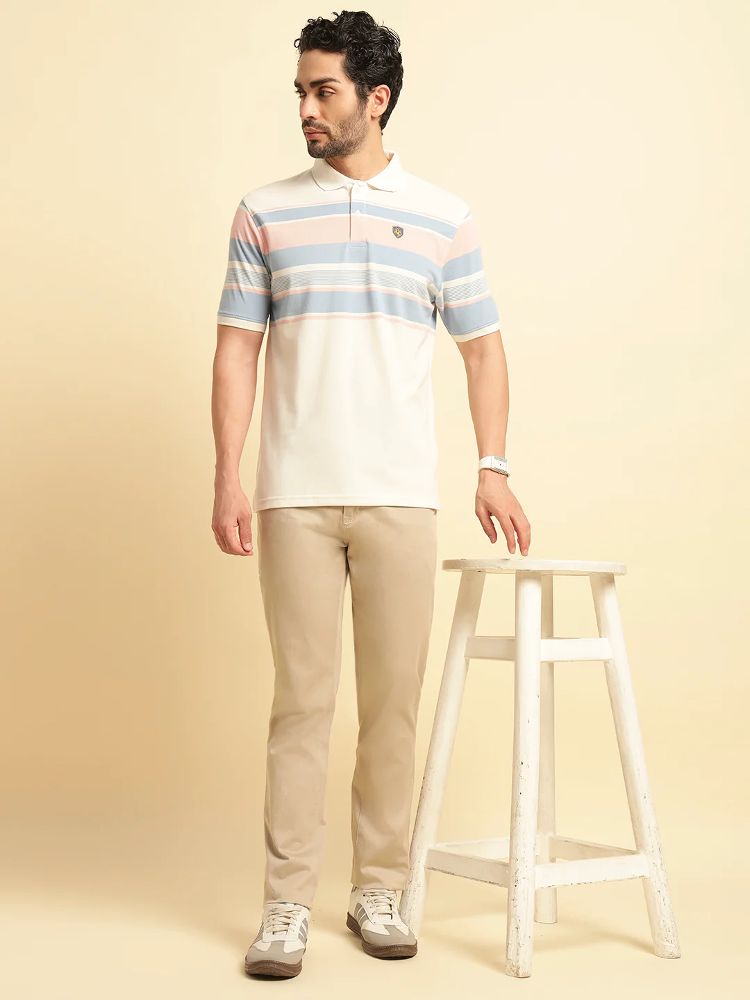 Casual Trouser for Men | Breathable & Soft with Color Fastness Regular Fit Cotton Blend Fabric Solid Pattern Button Closure - Image 3