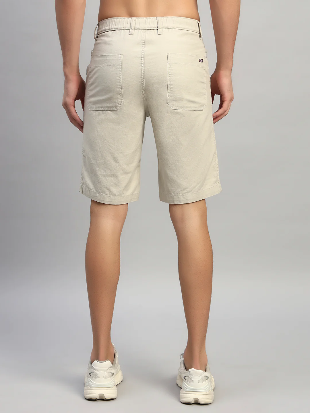 Men's Solid Fawn Regular Fit Casual Bermuda - Image 5