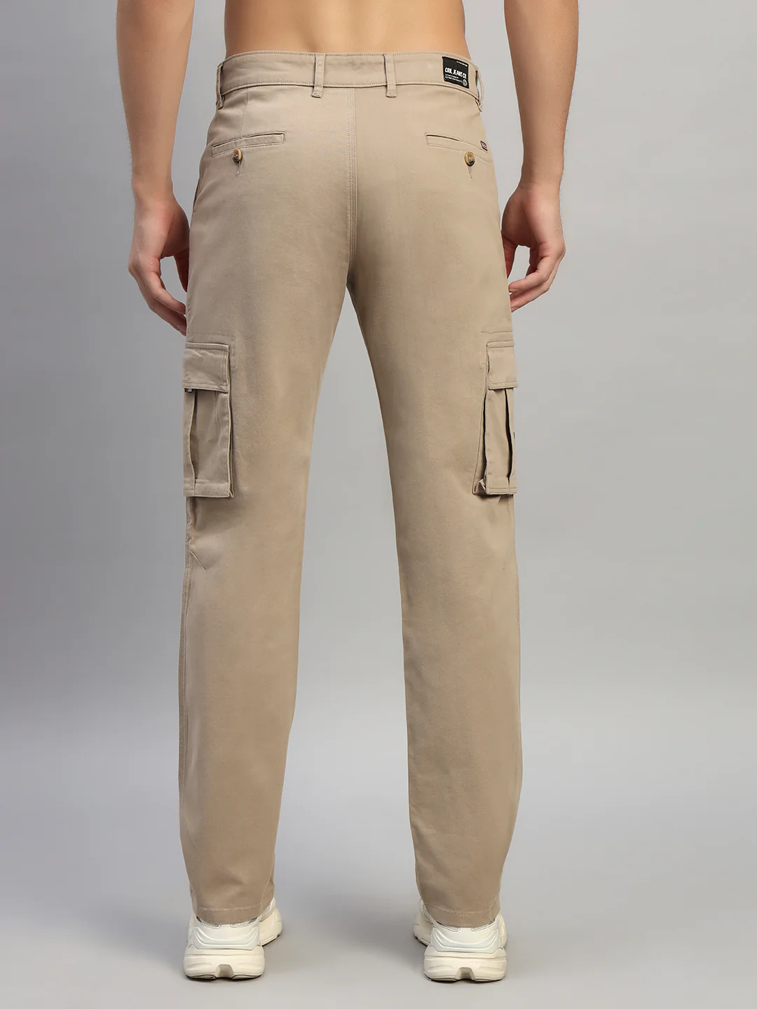 Men's Solid Fawn Regular Fit Casual Cargo - Image 3