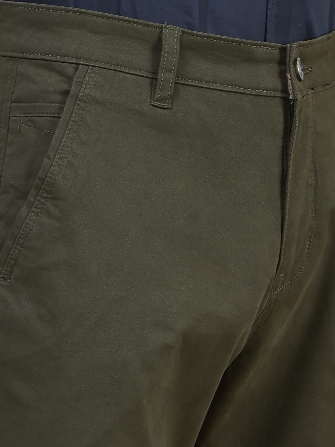 Casual Trouser for Men | Breathable & Soft with Color Fastness Regular Fit Cotton Blend Fabric Solid Pattern Button Closure - Image 7