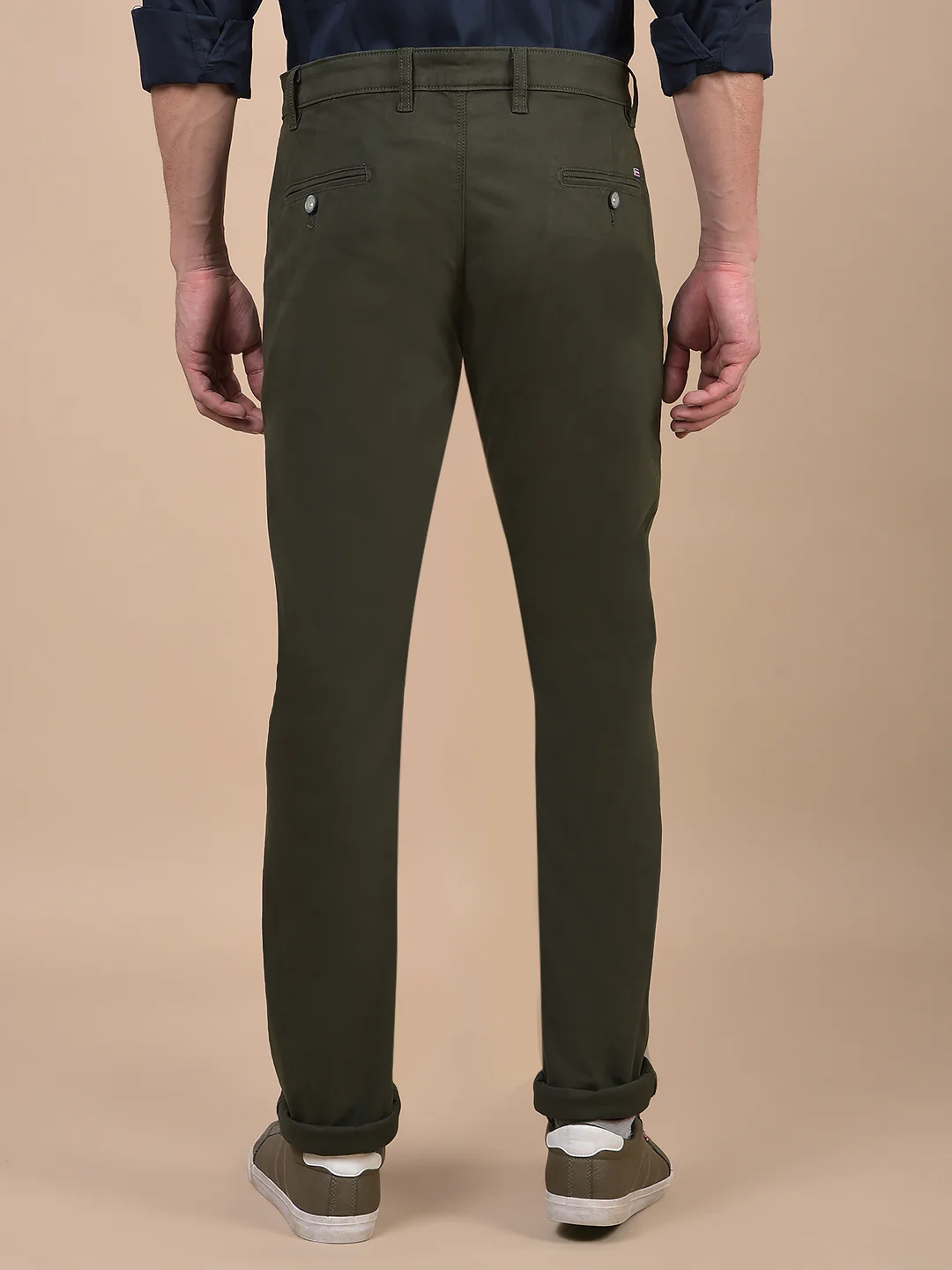 Casual Trouser for Men | Breathable & Soft with Color Fastness Regular Fit Cotton Blend Fabric Solid Pattern Button Closure - Image 8