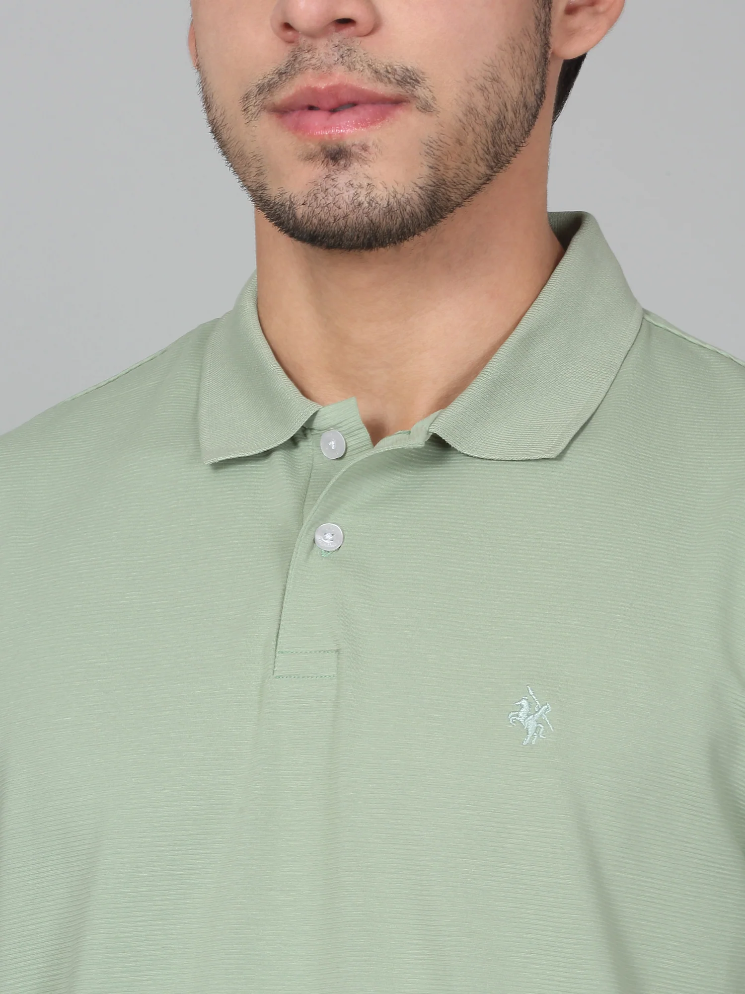 T-Shirt for Men | Breathable & Soft with Color Fastness Regular Fit Polo Neck Cotton Blend Fabric Solid Pattern - Image 4