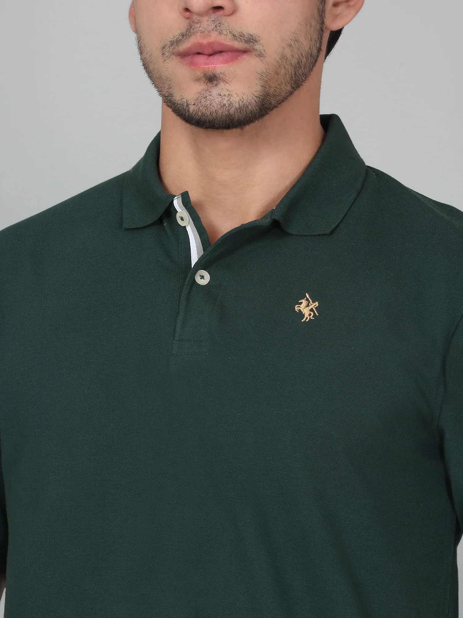 T-Shirt for Men | Breathable & Soft with Color Fastness Regular Fit Polo Neck Poly Cotton Fabric Solid Pattern - Image 4