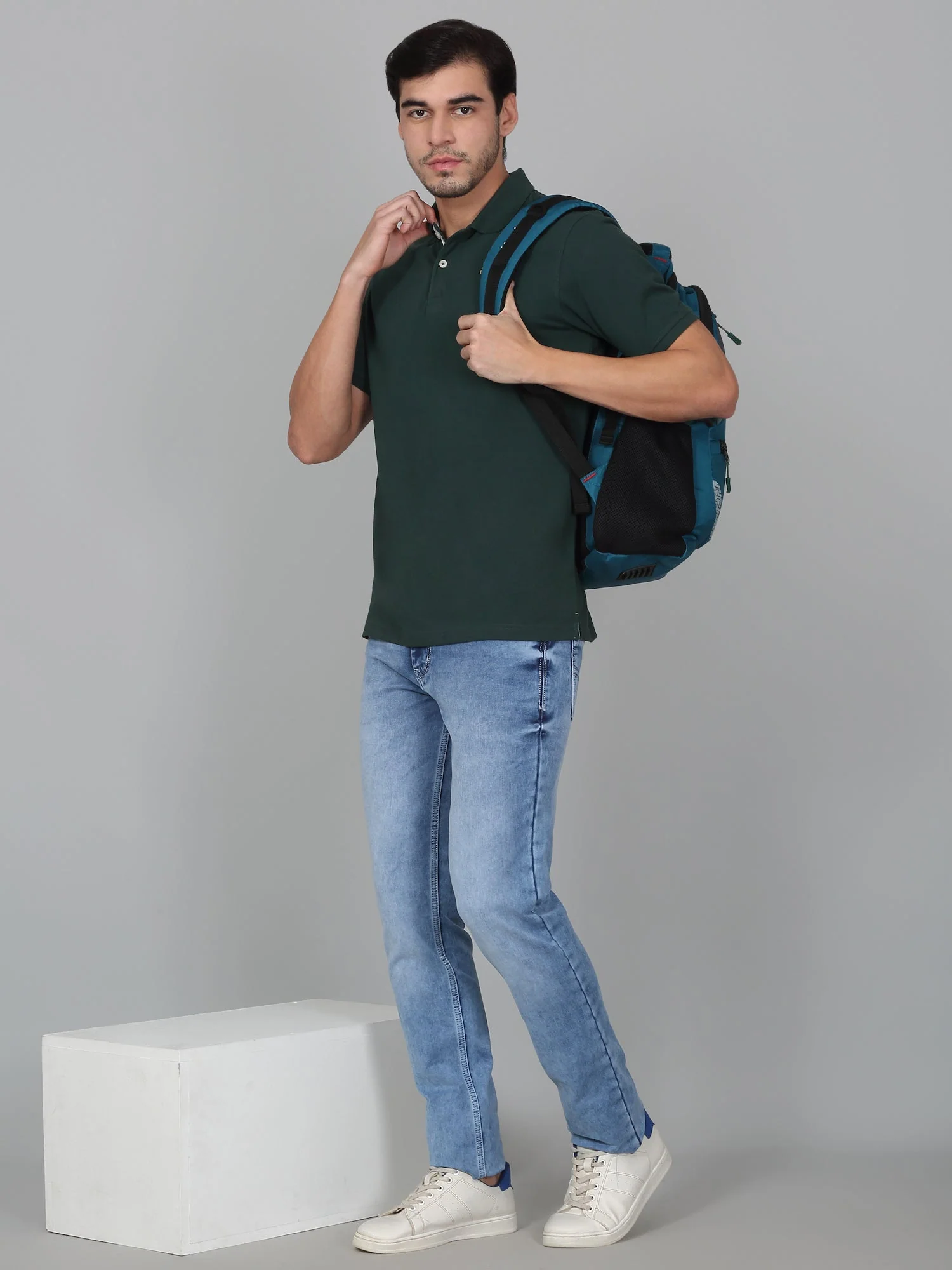 T-Shirt for Men | Breathable & Soft with Color Fastness Regular Fit Polo Neck Poly Cotton Fabric Solid Pattern - Image 5