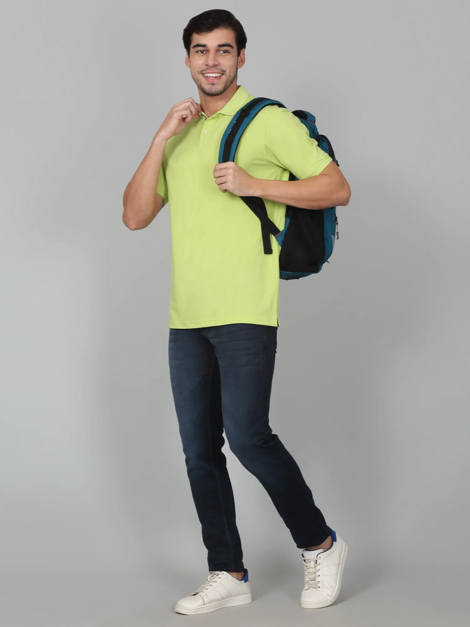 T-Shirt for Men | Breathable & Soft with Color Fastness Regular Fit Polo Neck Poly Cotton Fabric Solid Pattern - Image 5