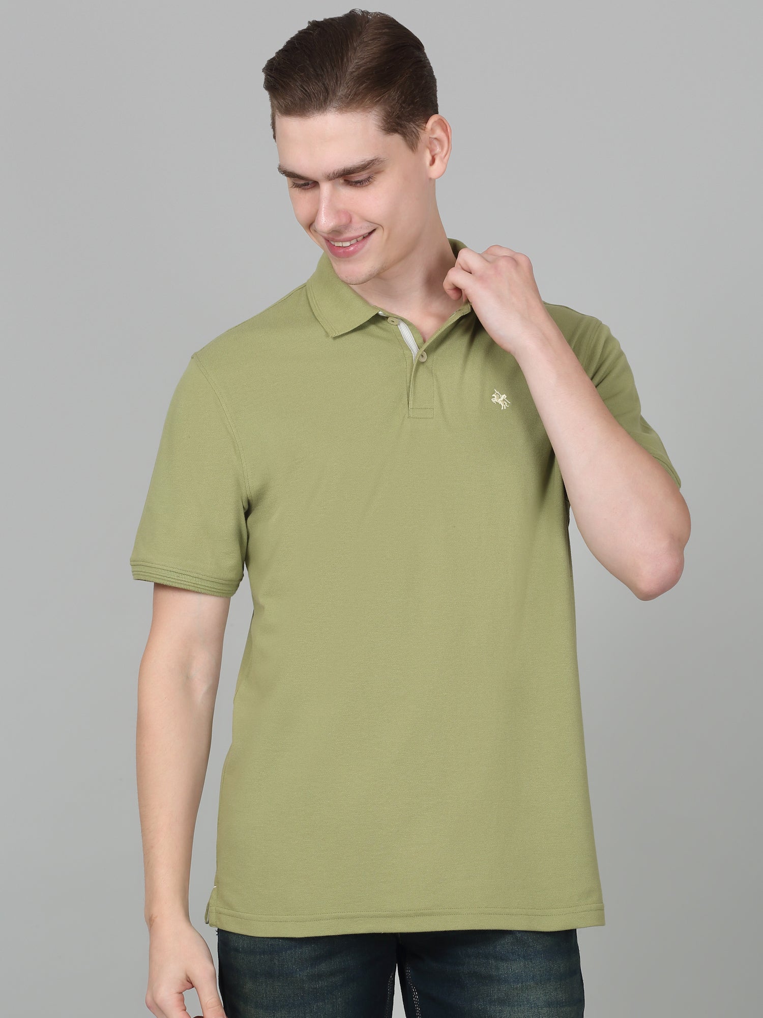 T-Shirt for Men | Breathable & Soft with Color Fastness Regular Fit Polo Neck Poly Cotton Fabric Solid Pattern - Image 3