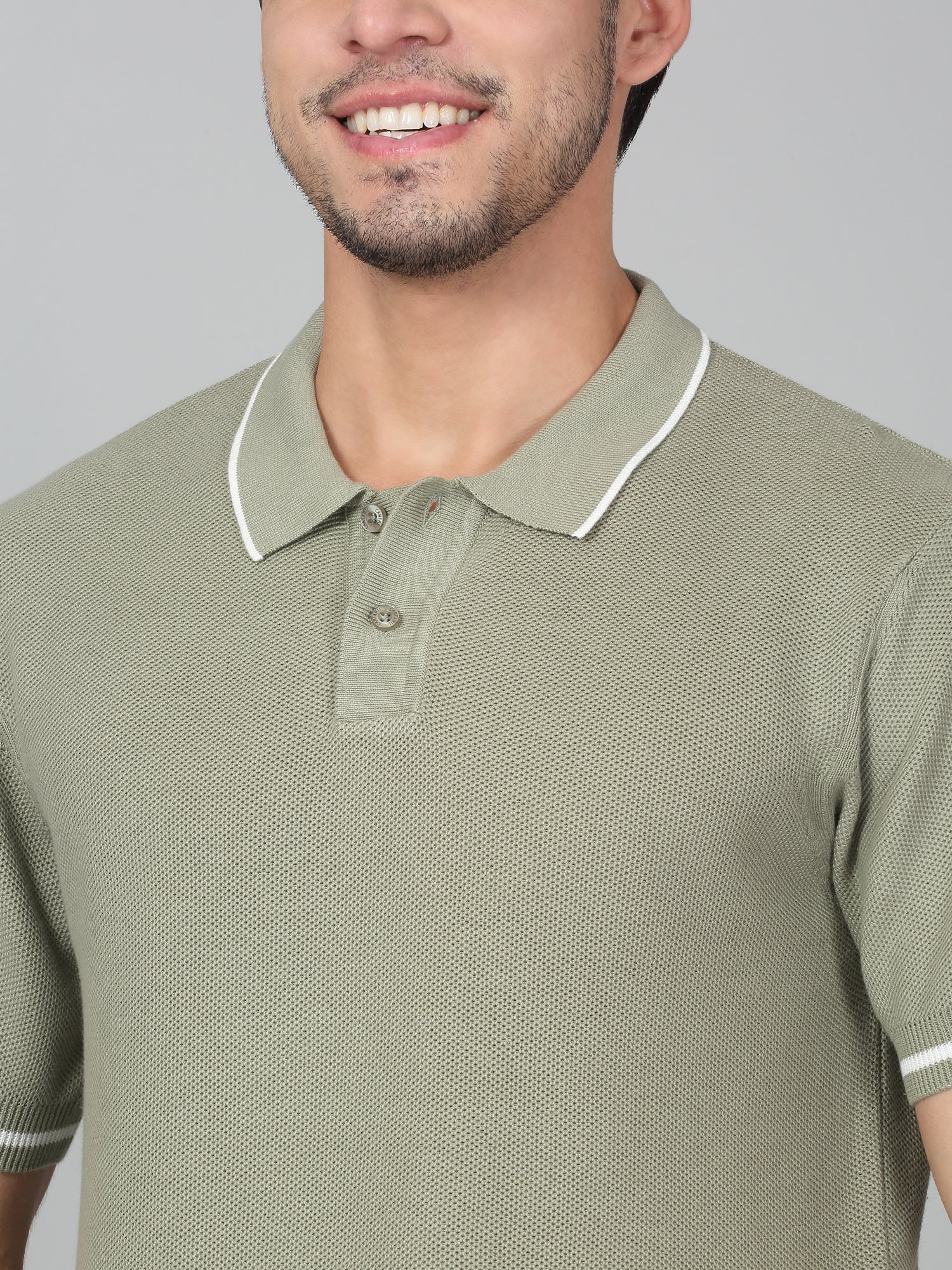 T-Shirt for Men | Breathable & Soft with Color Fastness Regular Fit Polo Neck Cotton Blend Fabric Solid Pattern - Image 5