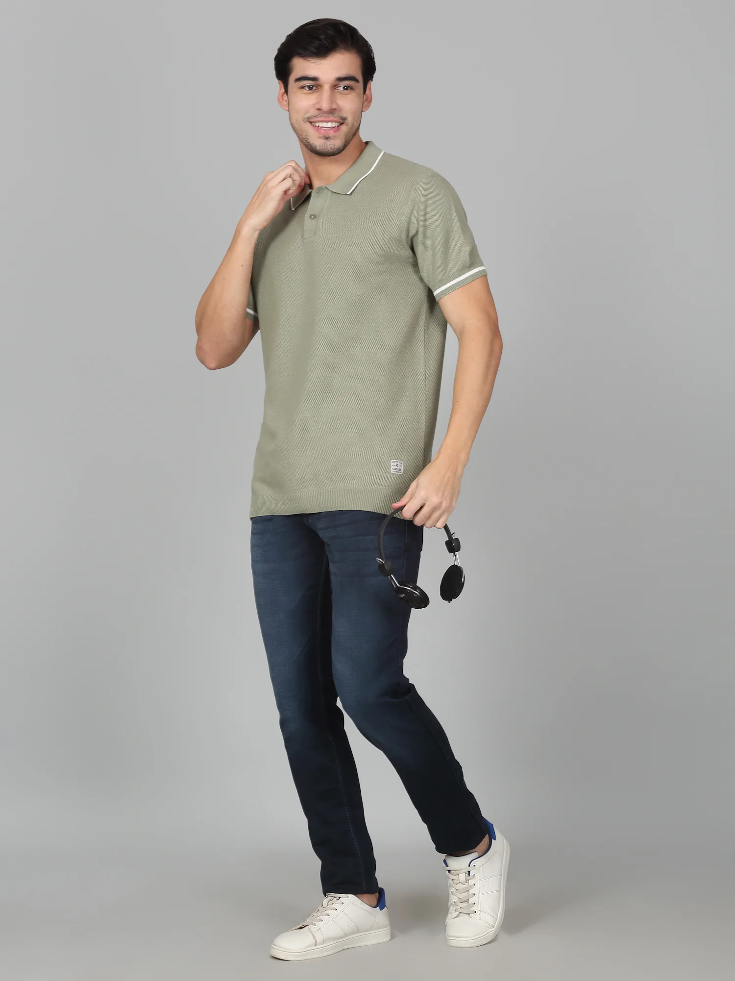 T-Shirt for Men | Breathable & Soft with Color Fastness Regular Fit Polo Neck Cotton Blend Fabric Solid Pattern - Image 7