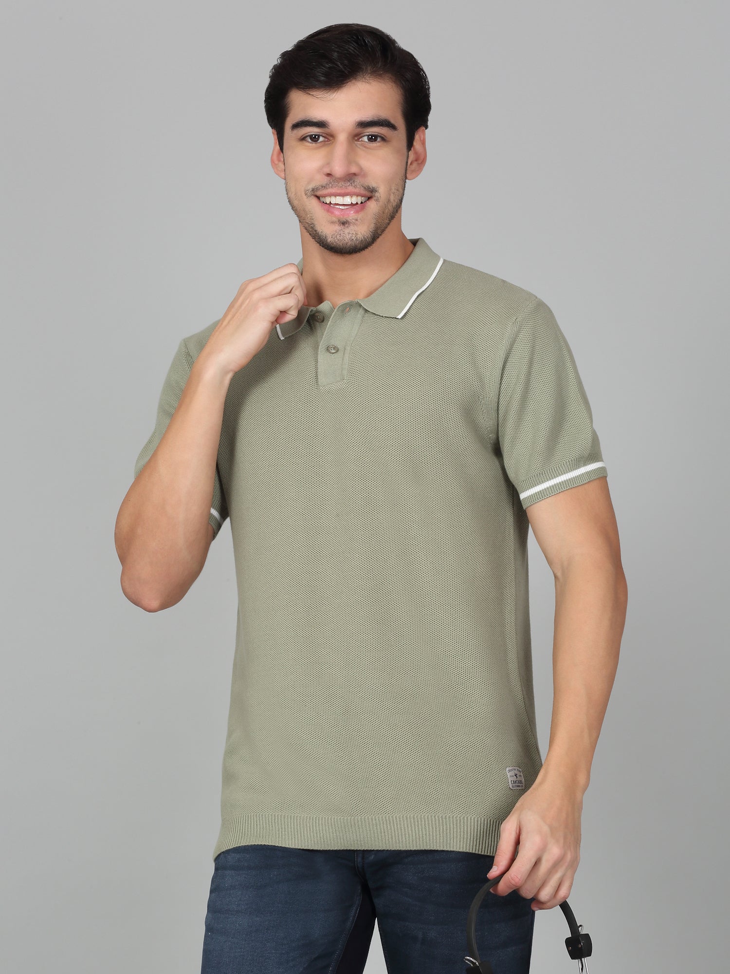 T-Shirt for Men | Breathable & Soft with Color Fastness Regular Fit Polo Neck Cotton Blend Fabric Solid Pattern - Image 8
