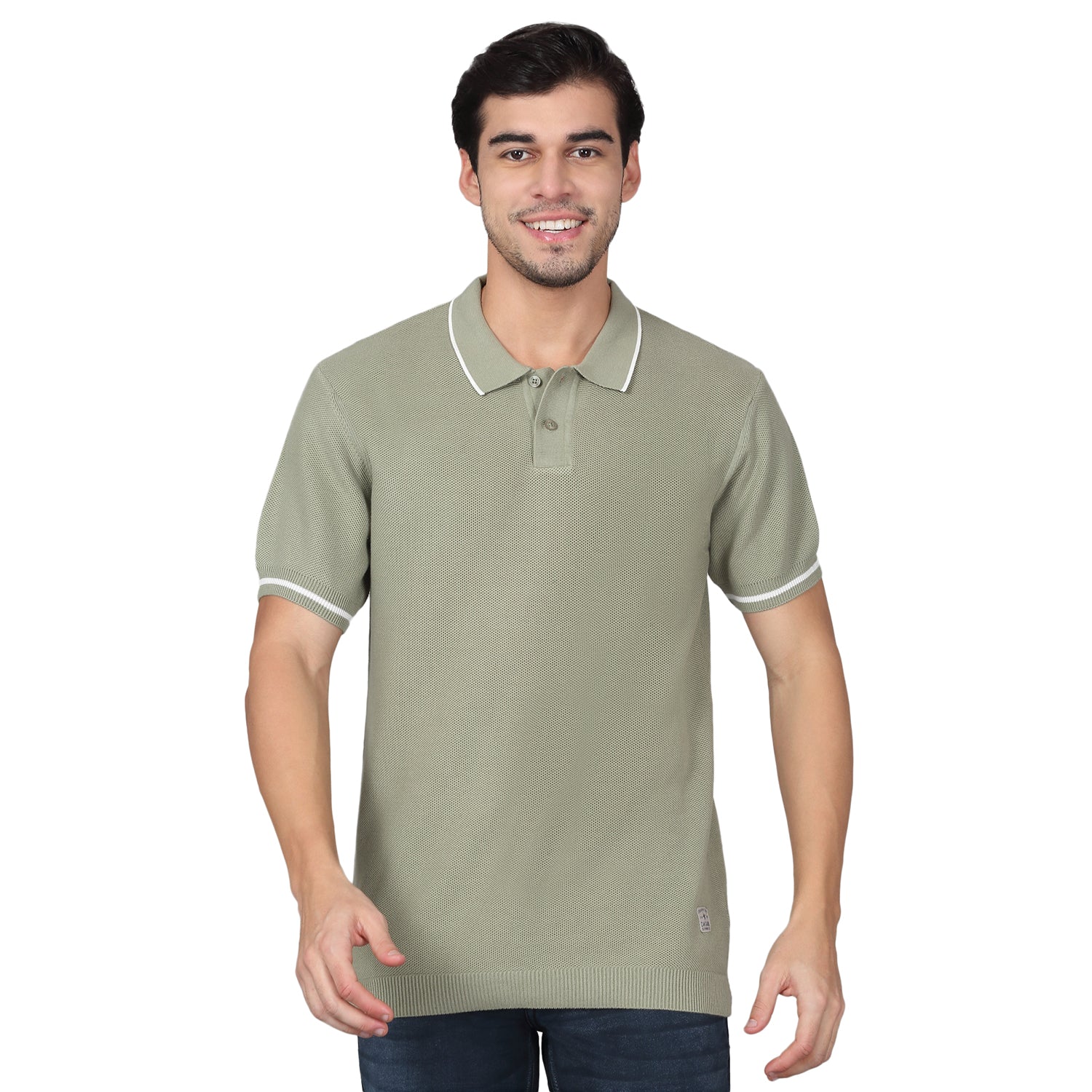 T-Shirt for Men | Breathable & Soft with Color Fastness Regular Fit Polo Neck Cotton Blend Fabric Solid Pattern - Image 9