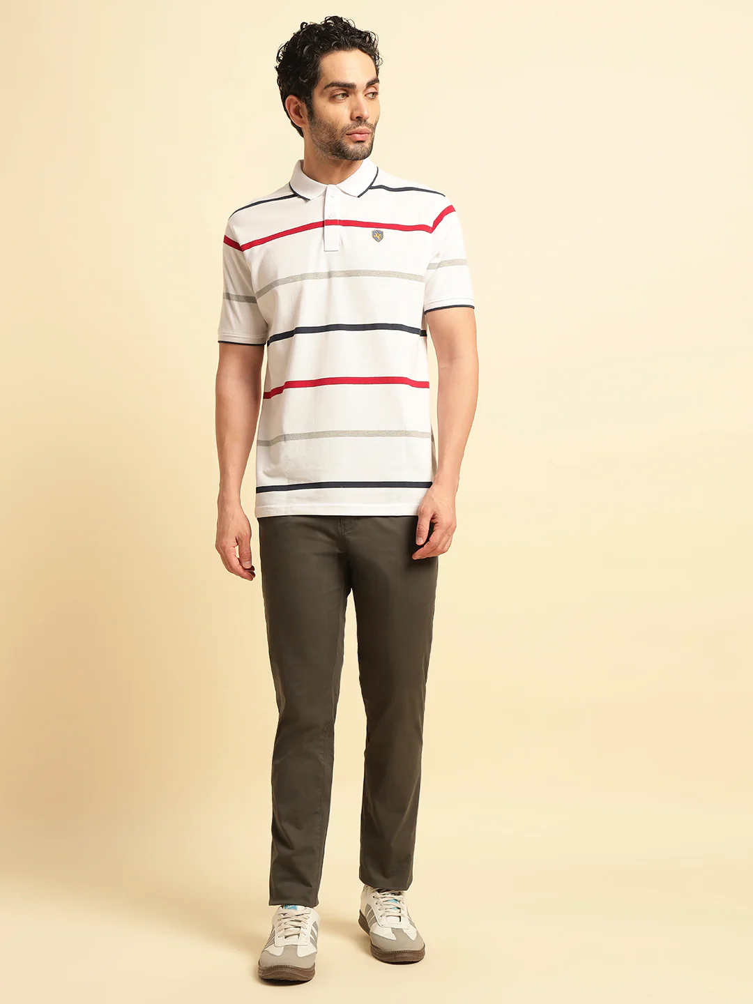 Casual Trouser for Men | Breathable & Soft with Color Fastness Regular Fit Cotton Blend Fabric Solid Pattern Button Closure - Image 2
