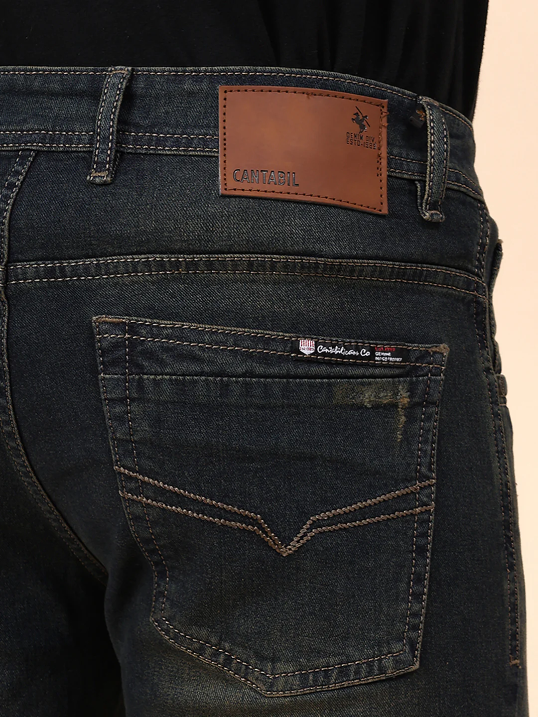 Denim Jeans for Men l Breathable & Soft with Color Fastness Ultra Narrow Fit Cotton Fabric Solid Pattern Button Closure - Image 8