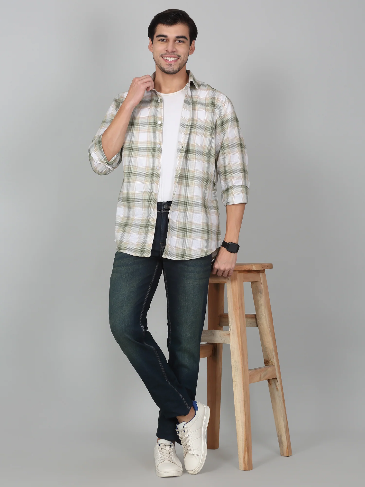 Denim Jeans for Men l Breathable & Soft with Color Fastness Ultra Narrow Fit Cotton Fabric Solid Pattern Button Closure - Image 6