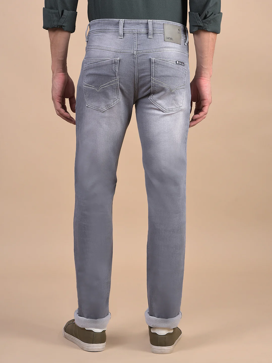 Denim Jeans for Men l Breathable & Soft with Color Fastness Ultra Narrow Fit Cotton Fabric Solid Pattern Button Closure - Image 3