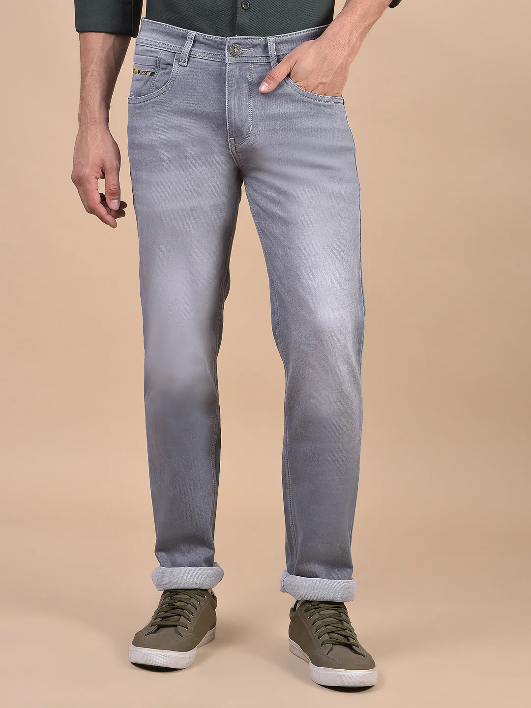 Denim Jeans for Men l Breathable & Soft with Color Fastness Ultra Narrow Fit Cotton Fabric Solid Pattern Button Closure - Image 4
