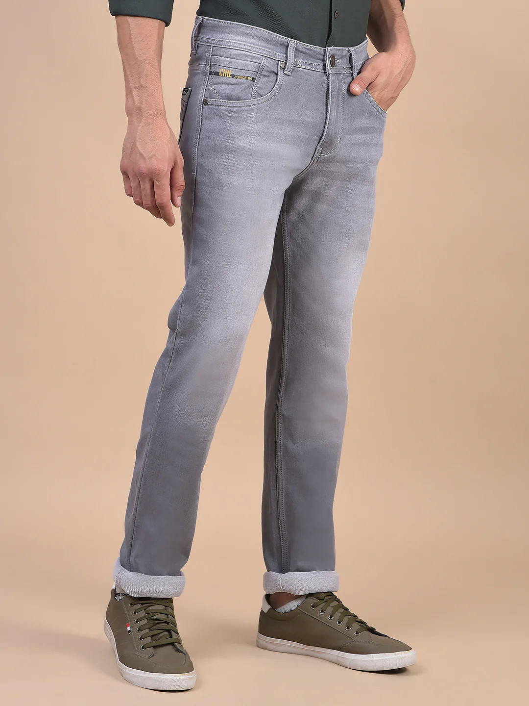 Denim Jeans for Men l Breathable & Soft with Color Fastness Ultra Narrow Fit Cotton Fabric Solid Pattern Button Closure - Image 5
