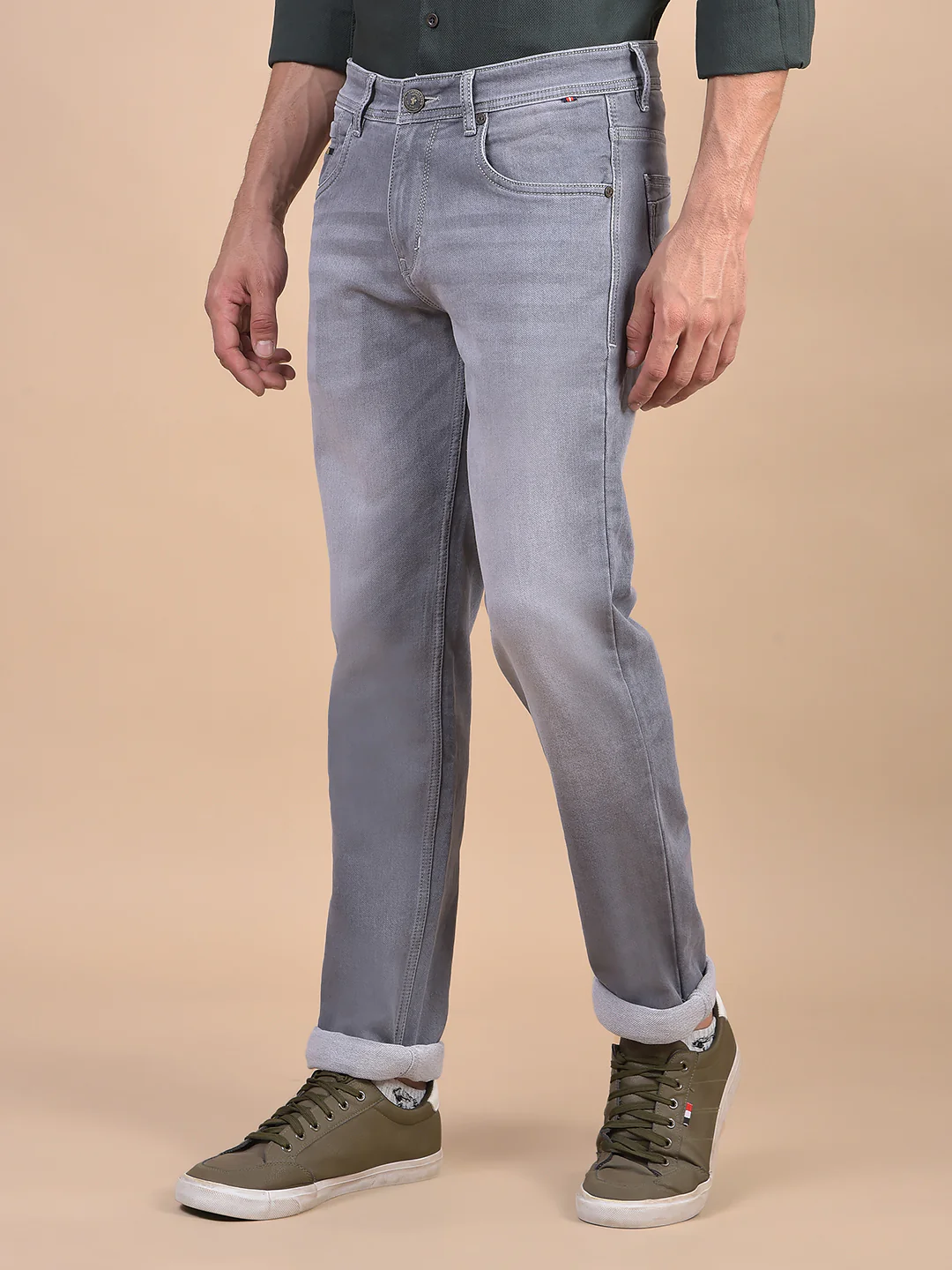 Denim Jeans for Men l Breathable & Soft with Color Fastness Ultra Narrow Fit Cotton Fabric Solid Pattern Button Closure - Image 6