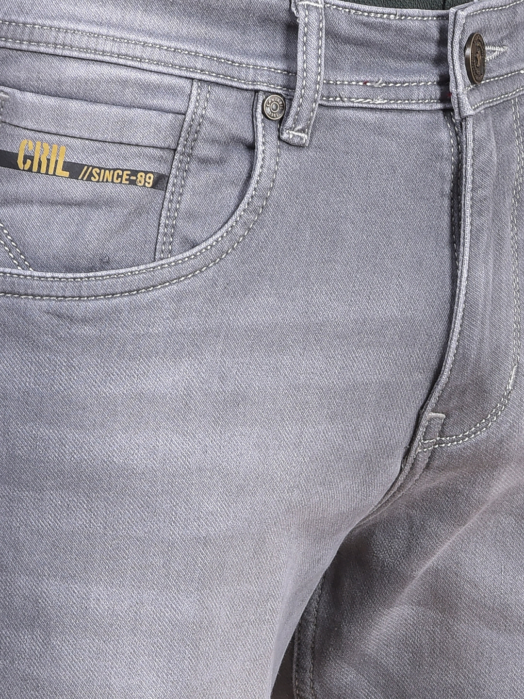 Denim Jeans for Men l Breathable & Soft with Color Fastness Ultra Narrow Fit Cotton Fabric Solid Pattern Button Closure - Image 7